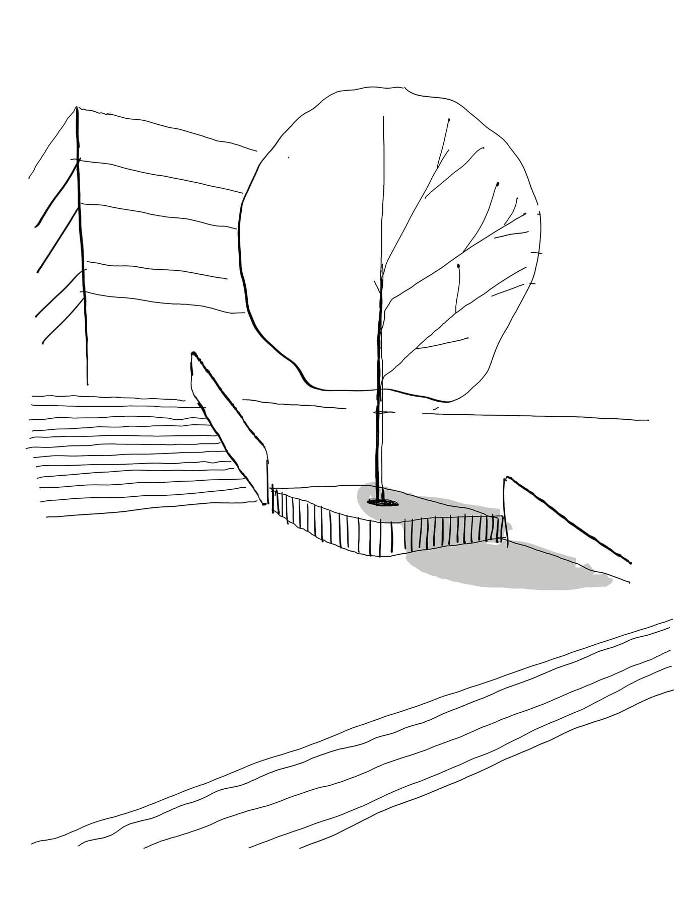 ZŠ Chvaletická Bench with a Tree