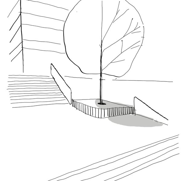 ZŠ Chvaletická Bench with a Tree